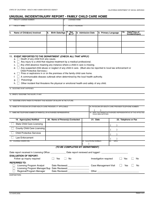 Form LIC624B  Printable Pdf
