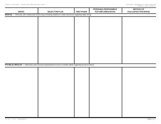 Form LIC625 Appraisal/Needs and Services Plan - California, Page 3