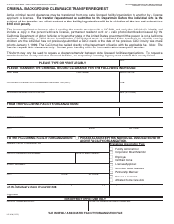 Form LIC9182 &quot;Criminal Background Clearance Transfer Request&quot; - California