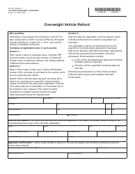 Document preview: Form DR0201 Overweight Vehicle Refund - Colorado