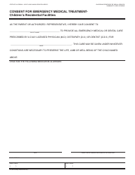 Document preview: Form LIC627B Consent for Emergency Medical Treatment - Children's Residential Facilities - California