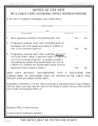 Document preview: Form LIC9213 Notice of Site Visit - California