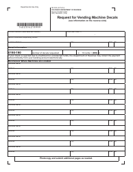 Document preview: Form DR0235 Request for Vending Machine Decals - Colorado