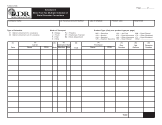 Document preview: Form R-5402 Schedule D Motor Fuel Tax Multiple Schedule of State Diversion Corrections - Louisiana