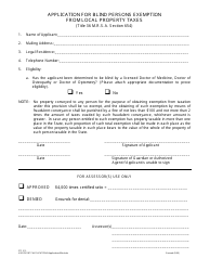 Document preview: Form PTF315 Application for Blind Persons Exemption From Local Property Taxes - Maine