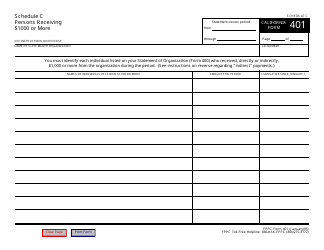 FPPC Form 401 Slate Mailer Organization Campaign Statement - California, Page 11