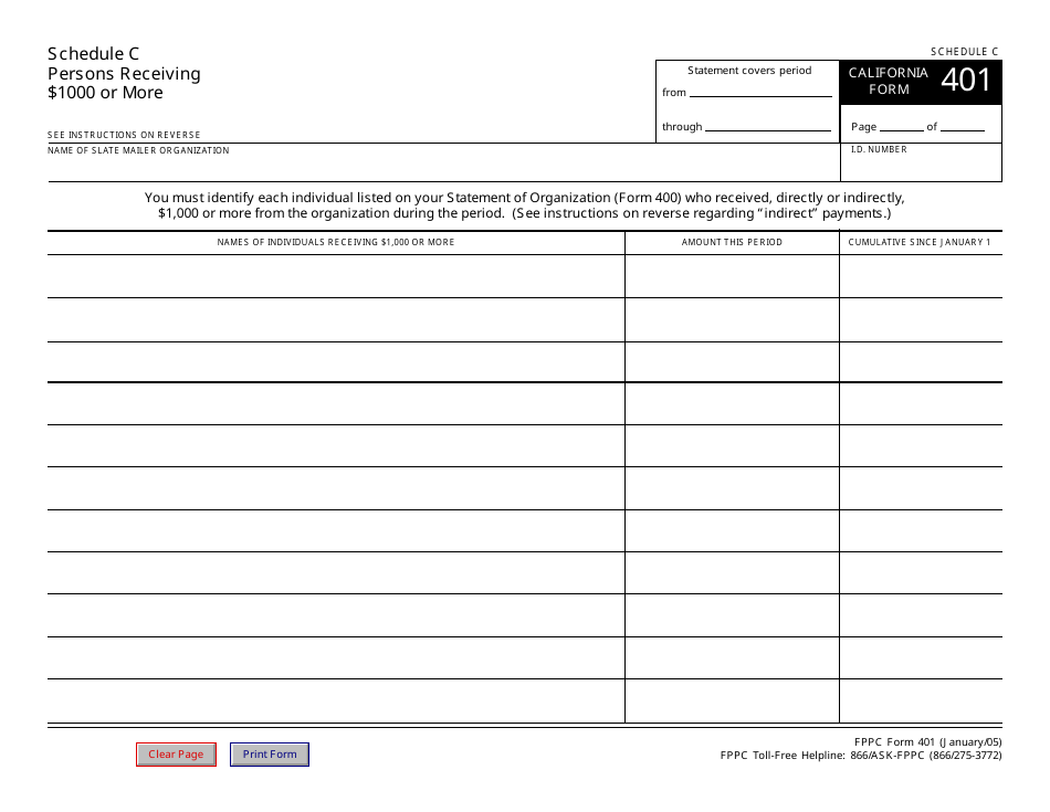FPPC Form 401 Slate Mailer Organization Campaign Statement - California, Page 11