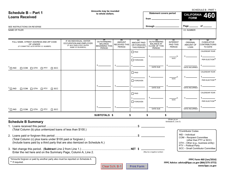 FPPC Form 460 Recipient Committee Campaign Statement - California, Page 12