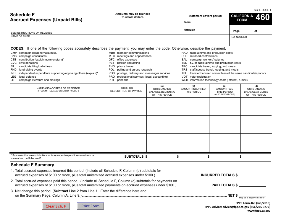 FPPC Form 460 Recipient Committee Campaign Statement - California, Page 25