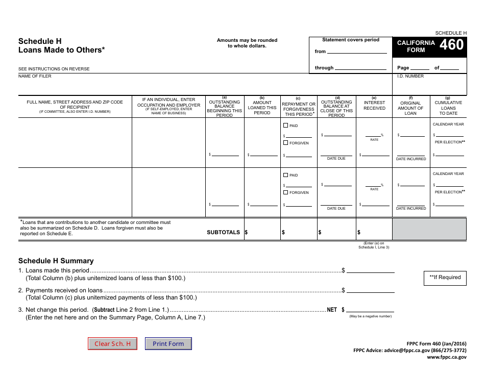FPPC Form 460 Recipient Committee Campaign Statement - California, Page 30