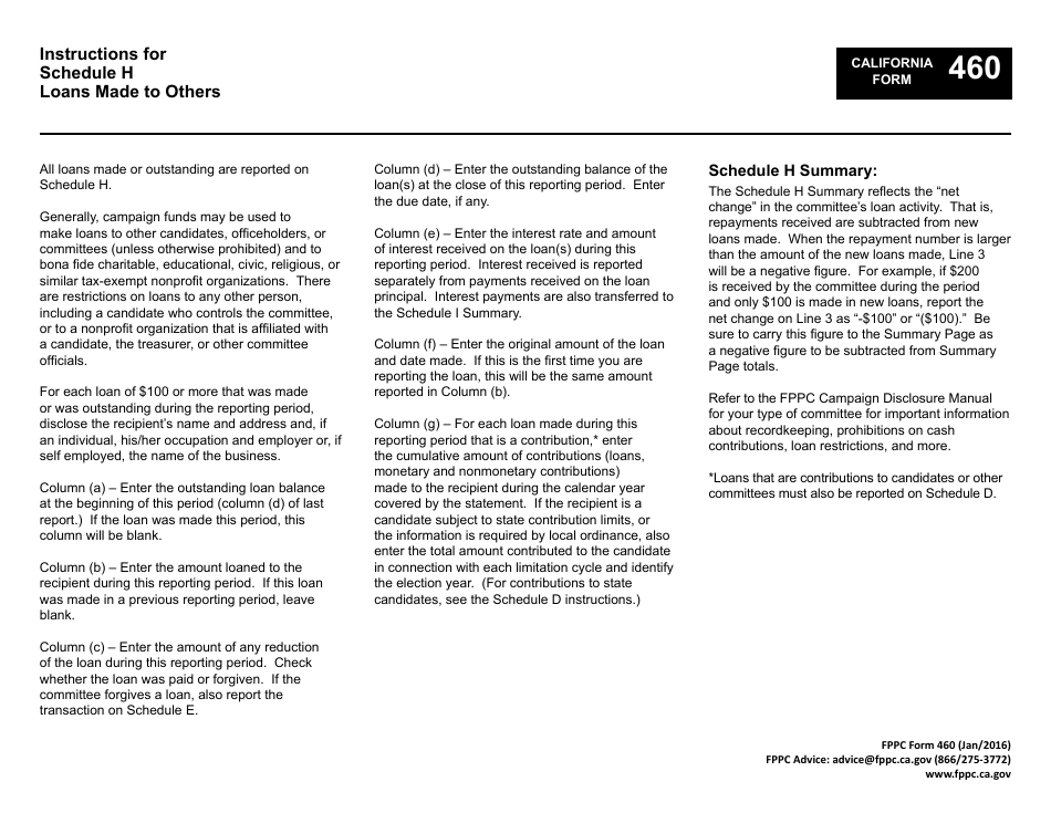 FPPC Form 460 Recipient Committee Campaign Statement - California, Page 31