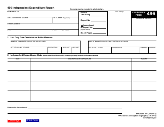 FPPC Form 496 Independent Expenditure Report - California, Page 3