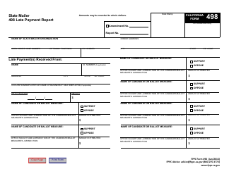 FPPC Form 498 Late Payment Report - California, Page 2