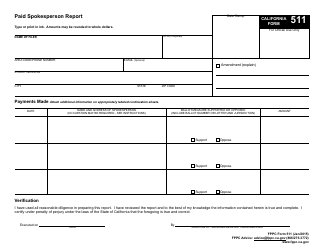 FPPC Form 511 Paid Spokesperson Report - California, Page 2