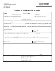 Document preview: Form DR7053 Request for Replacement Ifta Decals - Colorado