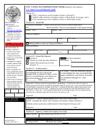 Form OSPS.99.19 Pay Card Authorization Form - Oregon