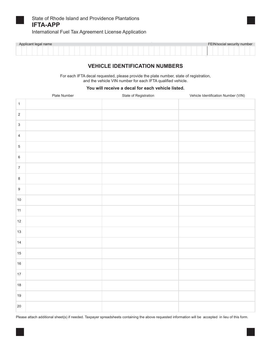 Form IFTA-APP International Fuel Tax Agreement License Application - Rhode Island, Page 3