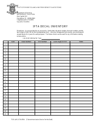 Document preview: Ifta Decal Inventory Form - Rhode Island