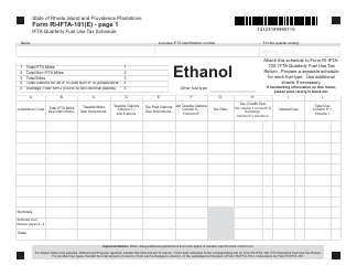 Form RI-IFTA-101(E) Ifta Quarterly Fuel Use Tax Schedule - Ethanol - Rhode Island