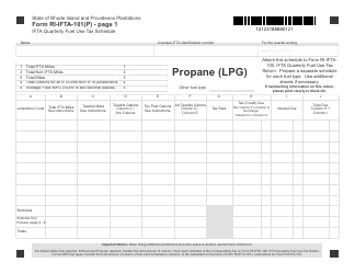 Document preview: Form RI-IFTA-101(P) Ifta Quarterly Fuel Use Tax Schedule - Propane (Lpg) - Rhode Island