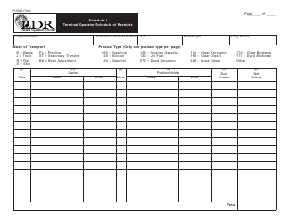 Document preview: Form R-5395 Schedule I Terminal Operator Schedule of Receipts - Louisiana