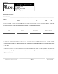 Document preview: Form R-9008 Certification of Payment of Oil Spill Contingency Fee - Louisiana