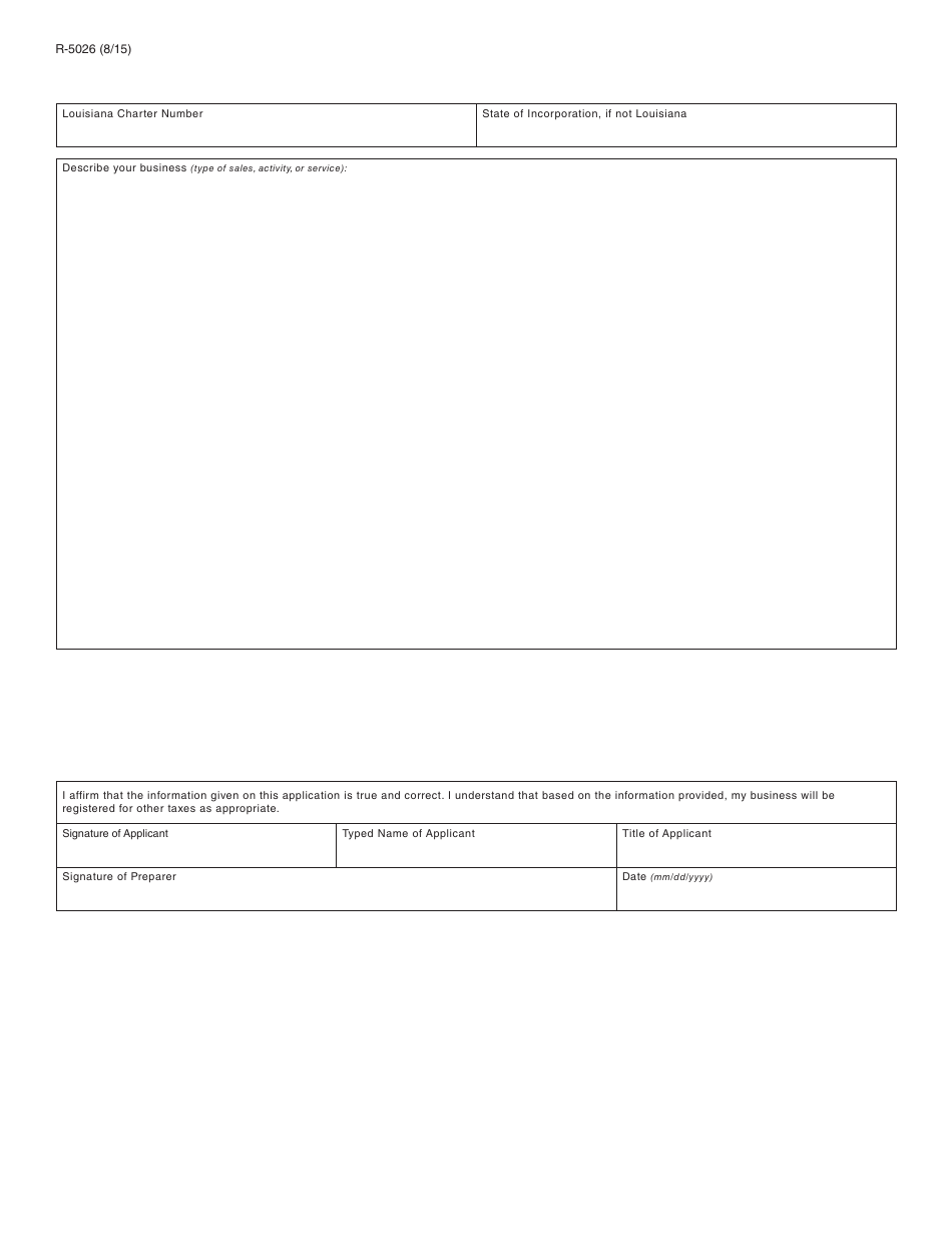 Form R-5026 Registration Application Tobacco Tax for Retail Dealers of Vapor Products - Louisiana, Page 2