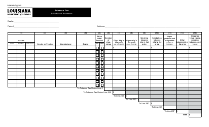 Form R-5604-B(P) Tobacco Tax - Schedule of Purchases - Louisiana