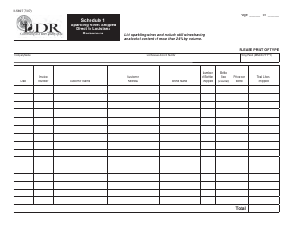 Document preview: Form R-5697 Schedule 1 Sparkling Wines Shipped Direct to Louisiana Consumers - Louisiana