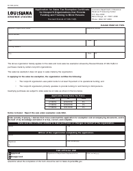 Document preview: Form R-1303 Application for Sales Tax Exemption Certificate for Nonprofit Organizations That Provide Funding and Training to Blind Persons - Louisiana