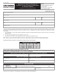 Document preview: Form R-1313 Application for Sales Tax Exclusion for Purchases of Toys by Nonprofit Organizations for Donation to Minors - Louisiana
