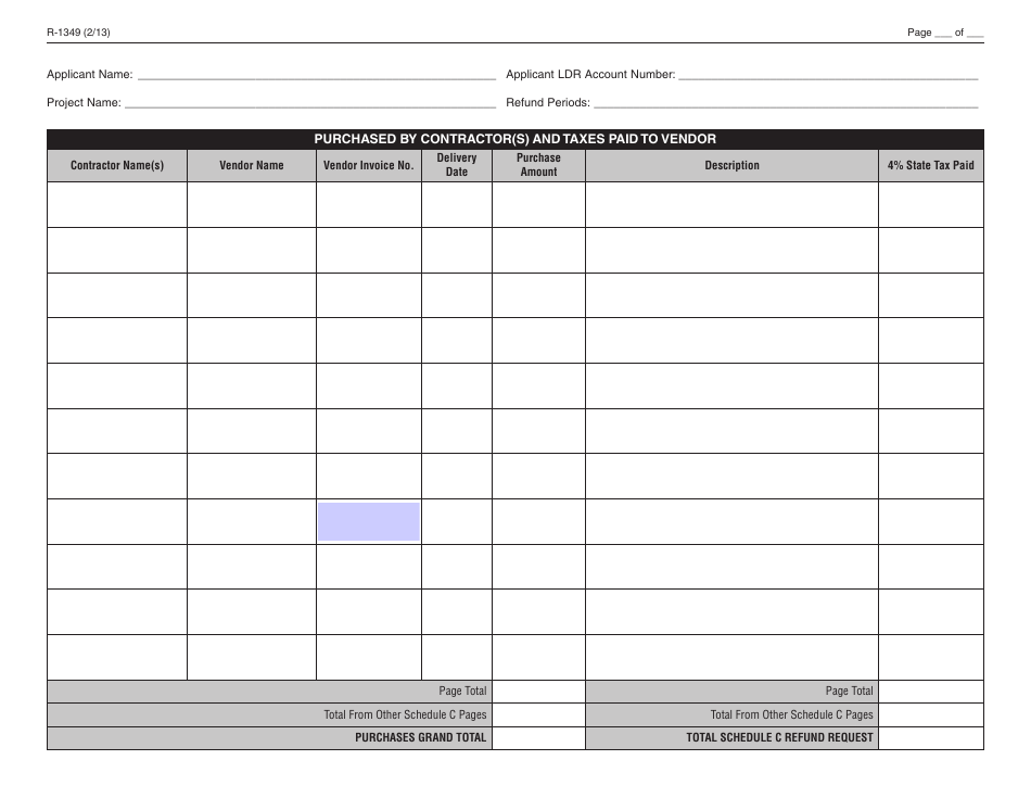 Form R-1349 Pollution Control Equipment Sales / Use Tax Exemption / Refund Application - Louisiana, Page 8