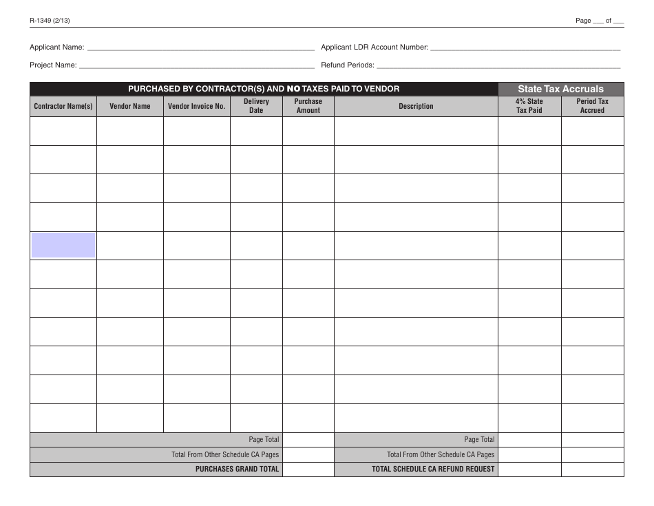 Form R-1349 Pollution Control Equipment Sales / Use Tax Exemption / Refund Application - Louisiana, Page 9