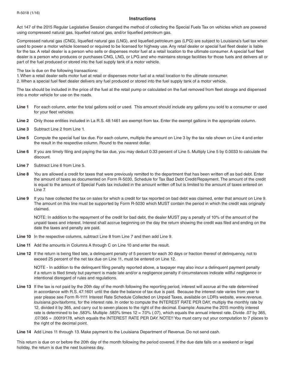 Form R-5018 - Fill Out, Sign Online and Download Fillable PDF ...