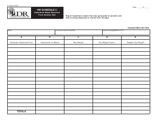 Document preview: Form R-5213 Schedule C Hazardous Waste Received From Another Site - Louisiana