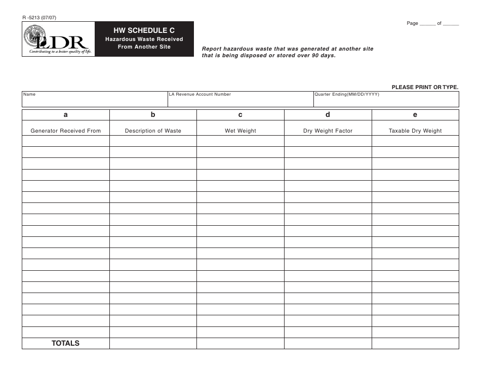 Form R-5213 Schedule C - Fill Out, Sign Online and Download Fillable ...