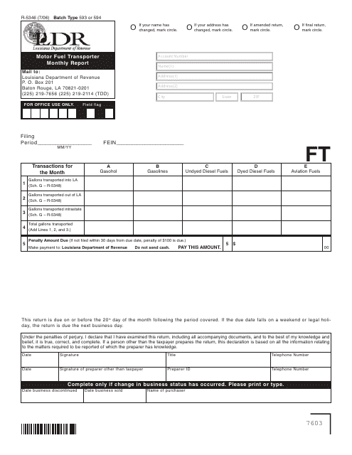 Form R-5346  Printable Pdf