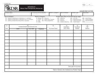 Document preview: Form R-5348 Schedule G Motor Fuel Transporter Deliveries - Louisiana