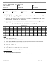 Document preview: Form DHCS1803 Patients' Rights Denial - Monthly Tally - California