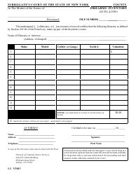 Form I-2 &quot;Firearms Inventory&quot; - New York