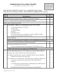 Document preview: Form A-CHKLST Administration Proceeding Checklist - New York