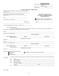 Document preview: Form AA-1 Petition for Ancillary Letters of Administration Scpa Article 16 - New York