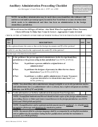 Form ANCA-CHK Ancillary Administration Proceeding Checklist - New York