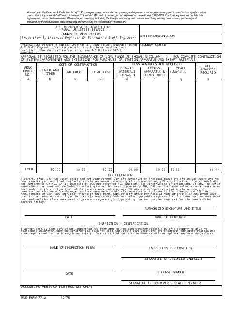 Form 771A  Printable Pdf
