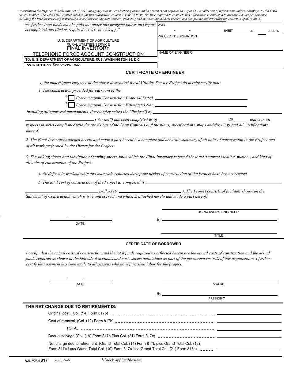 Form 817 - Fill Out, Sign Online and Download Printable PDF ...