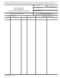 Document preview: Form 817B Final Inventory - Telephone Force Account Construction