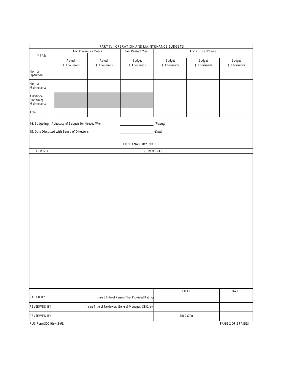 Form 300 Review Rating Summary, Page 2
