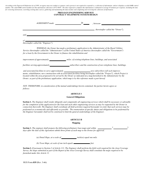 Form 835  Printable Pdf