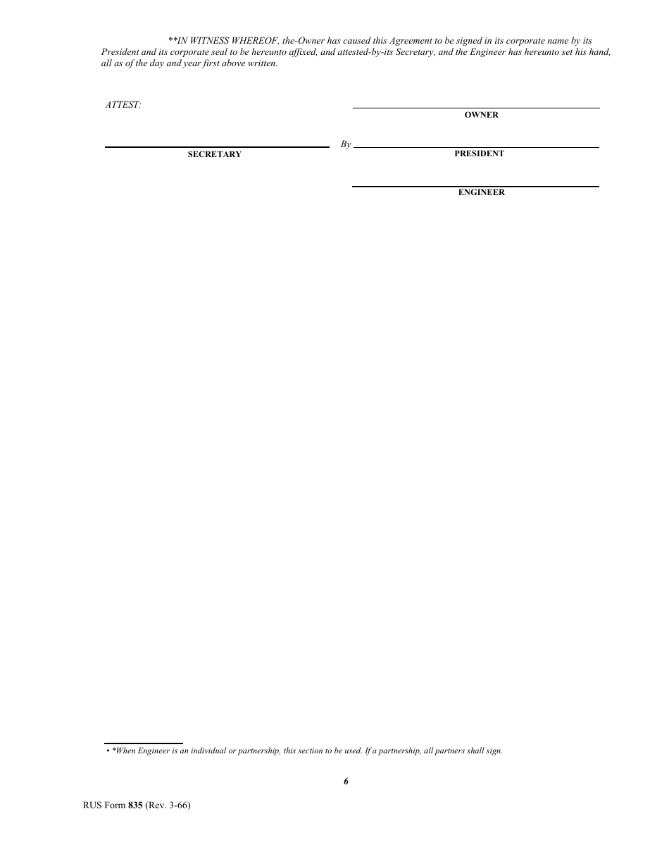 Form 835 Preloan Engineering Service Contract Telephone System Design, Page 6