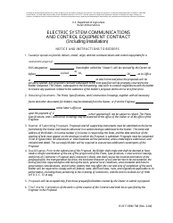 RUS Form 786 Electric System Communications and Control Equipment Contract (Including Installation)